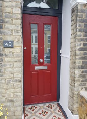 Composite Door Dark Red & Anthracite Grey