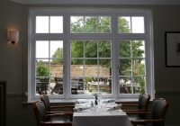 Timber casement windows in restaurant